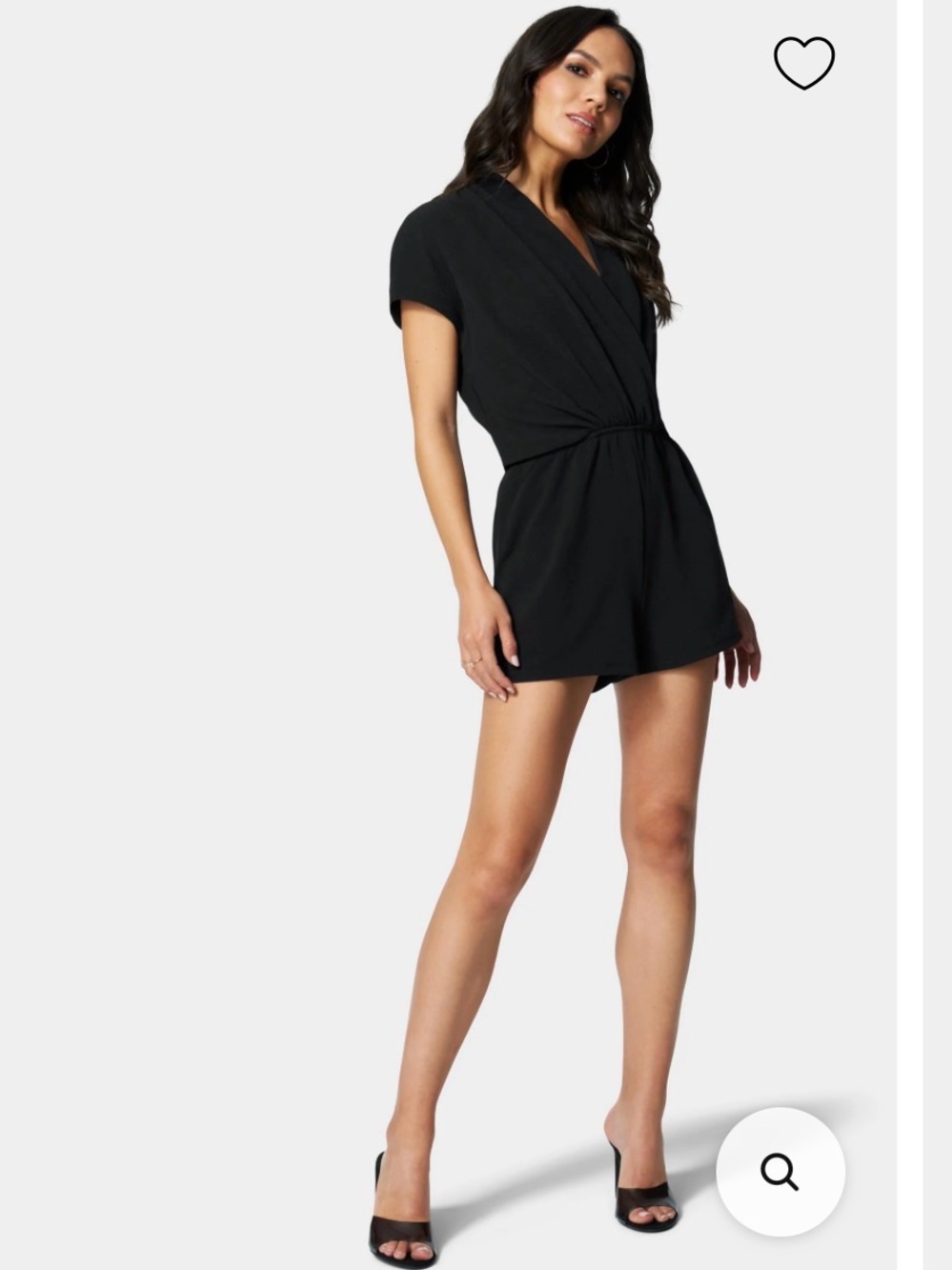 Bebe Black Surplice Draped Romper Size XS NWT